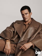 Fendi Brown Leather Pea Coat