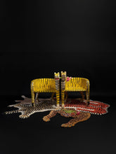 Chehoma Yellow Sculpted Tiger Mango Wood Right Armchair