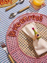 Coro Cora Apple Green and Pink Toquilla Palm Wine Napkin Ring
