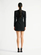 Balmain Black Mini Belted Dress