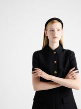 Prada Black Re-Nylon Padded Triangle Logo Headband