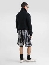 Dolce & Gabbana Navy Blue Marina-Print Silk Vanity Bermuda Shorts