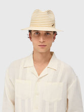 Borsalino Natural and Cream Leo Braided Papier Hat