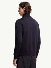 Moncler Navy Blue Padded Zip-Up Wool Cardigan
