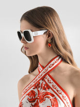 Dolce & Gabbana Orange Logo Clip Drop Earrings