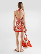 Dolce & Gabbana Orange Majolica Print Poplin Mini Dress