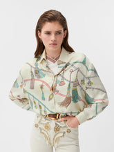 Versace White Printed Silk Twill Shirt