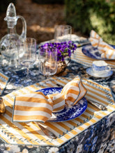 Borgo Delle Tovaglie Lauro Cotton Placemat in Capri Stripe Pumpkin and Dolphin
