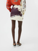 Versace Burgundy Stolen Jewels Silk Mini Skirt