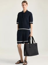Givenchy Night Blue Knit Polo with Givenchy Paris Embroidery