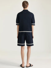 Givenchy Night Blue Knit Polo with Givenchy Paris Embroidery