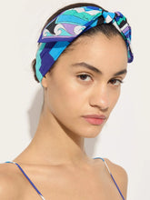 Pucci Turquoise and Blue Iride Print Cotton Bow Headband