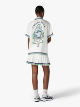 Casablanca White Pleated Silk Mini Skirt