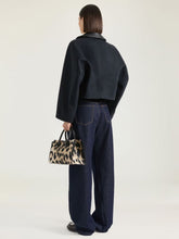 Givenchy Dark Navy Cropped Cotton Wool Peacoat