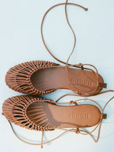 HEREU Tan Mantera Round-Toe Knotted Sandal