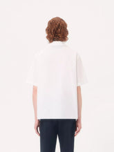 Valentino Garavani White Bowling Shirt in Cotton Poplin with Vgold