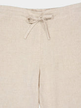 Spiritum Tulum Cream Palmeta Tailored Bermuda Shorts in Handmade Linen
