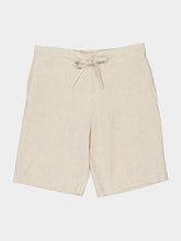 Spiritum Tulum Cream Palmeta Tailored Bermuda Shorts in Handmade Linen
