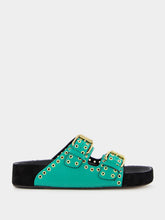 Isabel Marant Lennyo Embellished Green Sandals