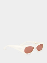 Port Tanger White Oval Lydia Acetate Sunglasses
