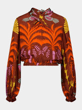 Johanna Ortiz Diwali Printed Cutout Crop Top