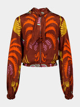 Johanna Ortiz Diwali Printed Cutout Crop Top