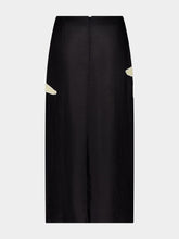 Johanna Ortiz Black Linen Feliz Augurio Maxi Skirt