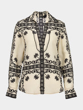 Johanna Ortiz Ecru and Black Sonriente Shirt