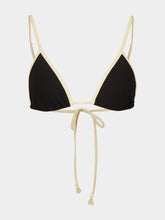 Johanna Ortiz Black and Ecru Playa Del Rio Bikini Top