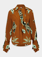Johanna Ortiz Rust Silk Cabalgando Shirt