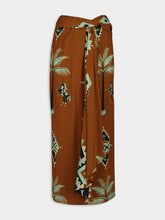 Johanna Ortiz Rust Silk Captivation Wrap Skirt