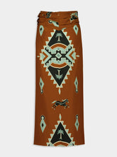 Johanna Ortiz Rust Silk Captivation Wrap Skirt