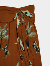 Johanna Ortiz Rust Silk Captivation Wrap Skirt