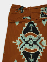 Johanna Ortiz Rust Silk Captivation Wrap Skirt