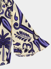 Johanna Ortiz Ecru and Navy Ritmo Sol Silk Top