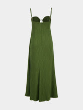 Johanna Ortiz Pine Green Crinkle Maxi Dress