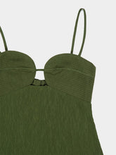 Johanna Ortiz Pine Green Crinkle Maxi Dress