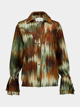 Johanna Ortiz Pine Green and Chocolate Cabalgando Shirt