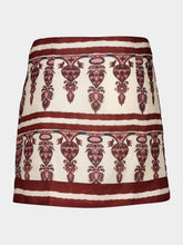 Johanna Ortiz Ecru and Wine Roots Wrap Skirt