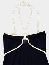 Johanna Ortiz Navy and Ecru Gleymoon Ankle Dress