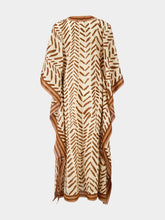 Johanna Ortiz Ecru and Brown The Secret Of The Sun Tunic Dress