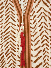 Johanna Ortiz Ecru and Brown The Secret Of The Sun Tunic Dress
