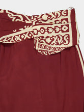 Johanna Ortiz Wine Silk Geometry Print Maxi Skirt