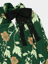 Johanna Ortiz Green and Ecru Esencia Femenina Floral Maxi Dress