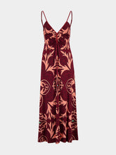 Johanna Ortiz Wine Nuestra Tierra Printed Maxi Dress