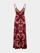Johanna Ortiz Wine Nuestra Tierra Printed Maxi Dress