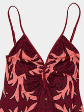 Johanna Ortiz Wine Nuestra Tierra Printed Maxi Dress
