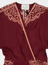 Johanna Ortiz Wine Heatborne Silk Wrap Dress