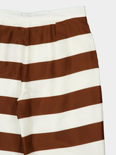 Cult Gaia Large Saddle Stripe Kaliluna Silk Wide-Leg Pants