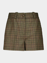 Blazé Milano Green Checked Tenker Wool Cashmere Tailored Shorts